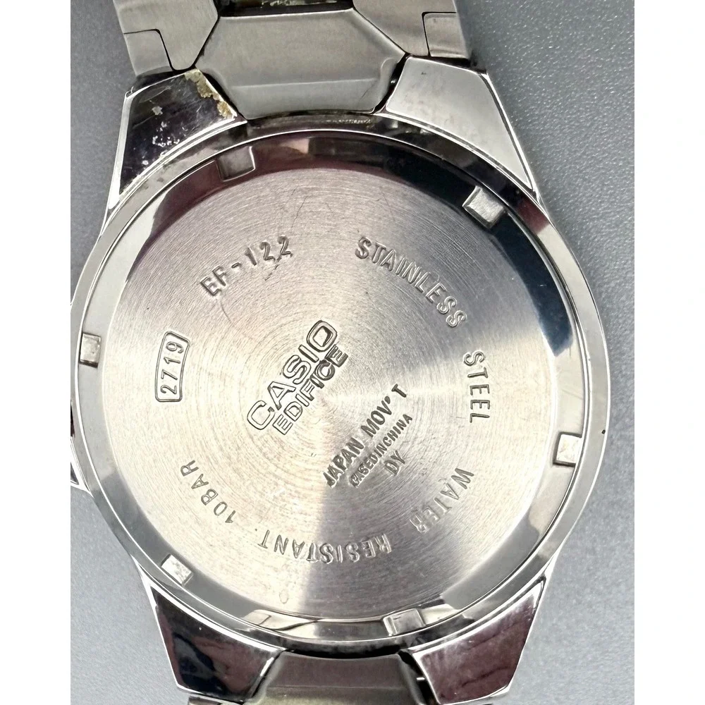 Casio Edifice EF-122 Blue Dial Stainless Steel Men's Watch 100M
